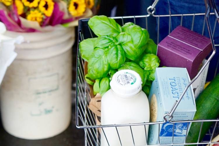 full grocery basket