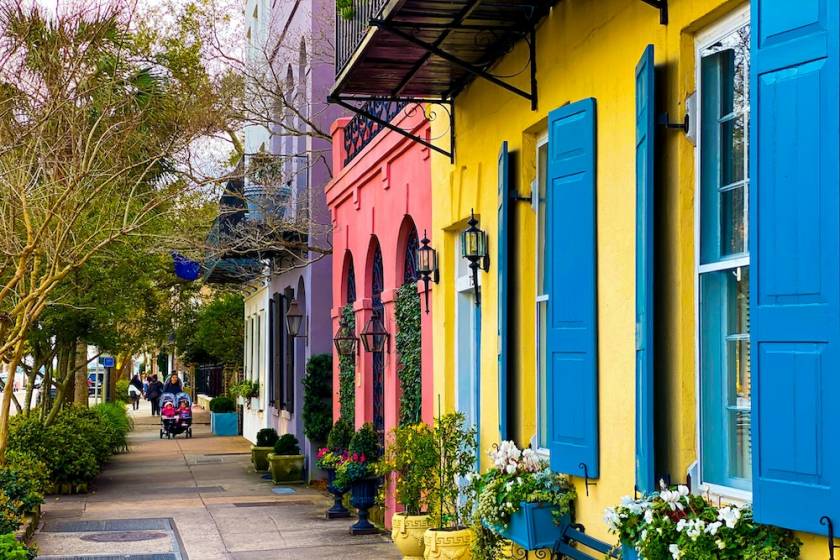 Houses on Rainbow Row in Charleston